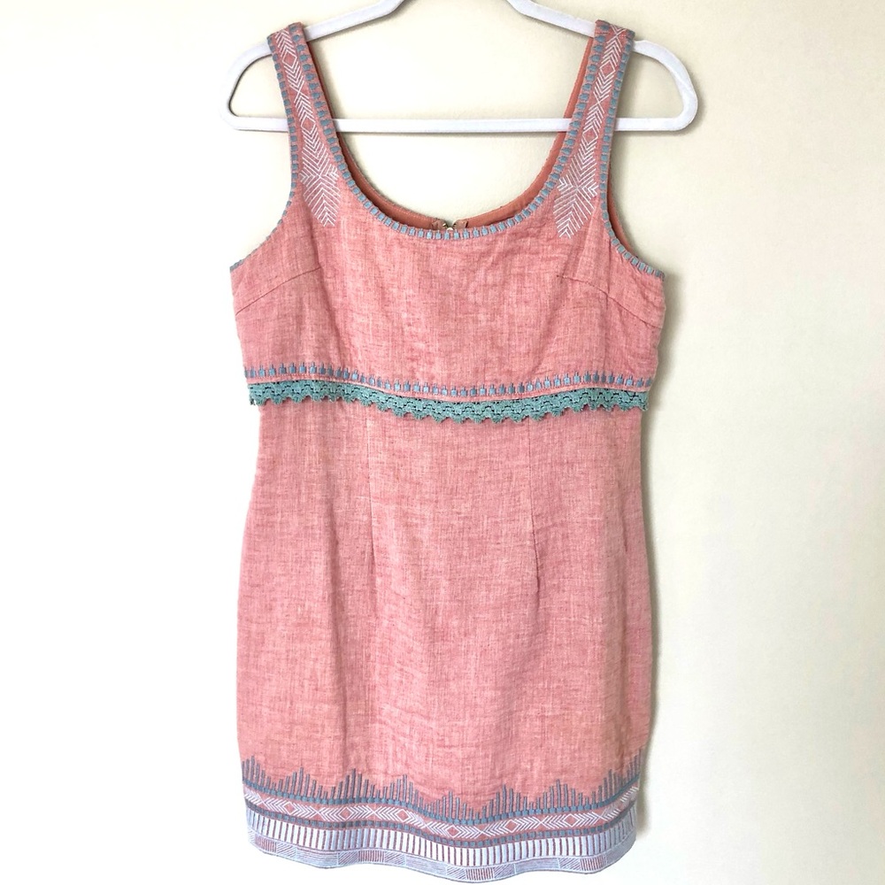 Esley Mini Dress Crocheted Embroidered Sz M